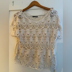 Cotton Cream Crochet Women’s Top